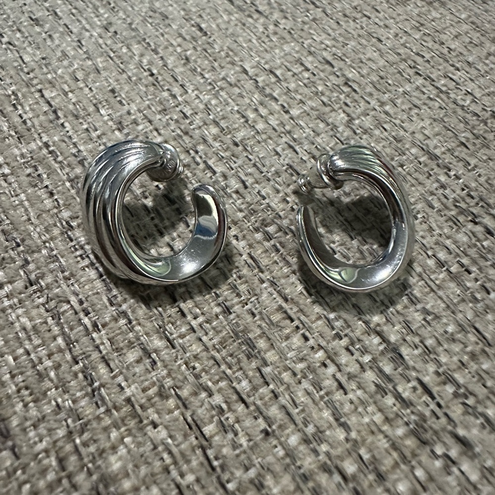 Monet Vintage Silver Earrings